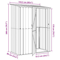 Produktbild för Trädgårdsskjul Antracit 153,5 x 86 x 200 cm Metall