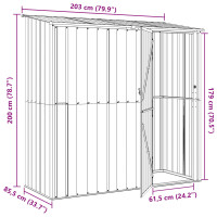 Produktbild för Trädgårdsskjul Antracit 203 x 85,5 x 200 cm Metall