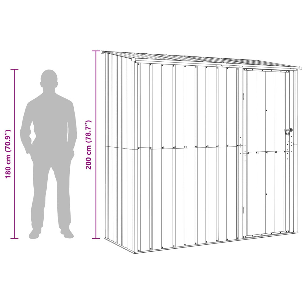 Produktbild för Trädgårdsskjul Antracit 203 x 85,5 x 200 cm Metall