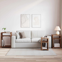 Produktbild för Accentbord med hylla med lagring 3 pcs Brun Massivt mahognyträ