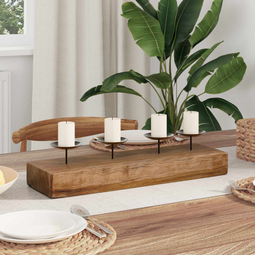 vidaXL Ljushållare Naturfärg 50 x 15 x 10 cm Massivt teakträ
