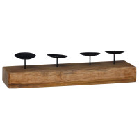 Produktbild för Ljushållare Naturfärg 50 x 15 x 10 cm Massivt teakträ