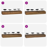 Produktbild för Ljushållare Naturfärg 50 x 15 x 10 cm Massivt teakträ