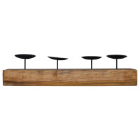 Produktbild för Ljushållare Naturfärg 50 x 15 x 10 cm Massivt teakträ