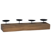 Produktbild för Ljushållare Naturfärg 50 x 15 x 10 cm Massivt teakträ