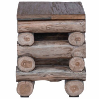 Produktbild för Pall Naturfärg 30 x 30 x 38 cm Massivt teakträ