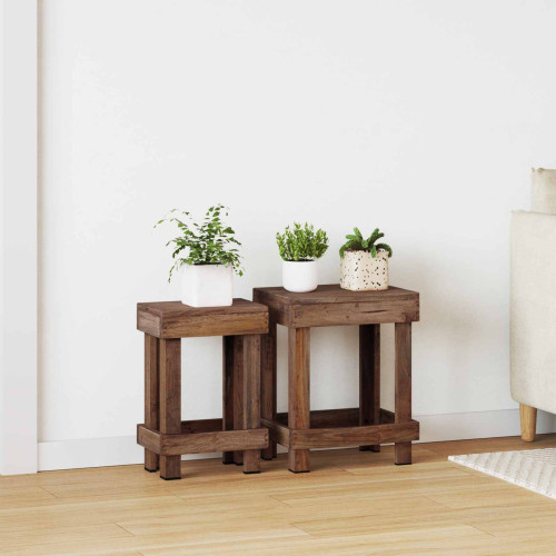 vidaXL Växtställ 2 pcs Brun 70 x 11 x 27 cm Mahognyträ