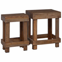 Produktbild för Växtställ 2 pcs Brun 70 x 11 x 27 cm Mahognyträ
