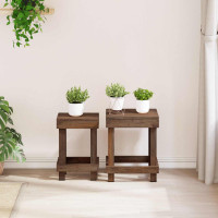 Produktbild för Växtställ 2 pcs Brun 70 x 11 x 27 cm Mahognyträ