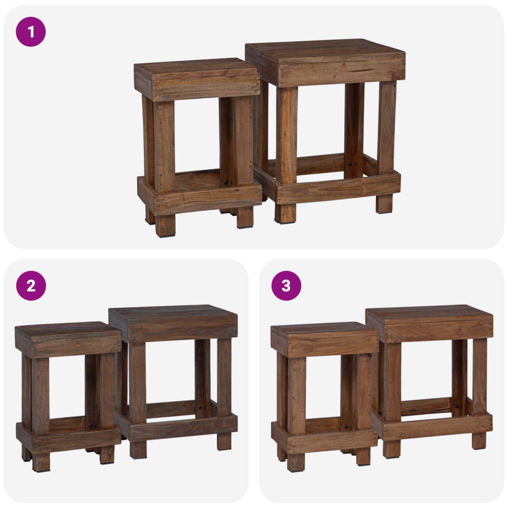 Produktbild för Växtställ 2 pcs Brun 70 x 11 x 27 cm Mahognyträ