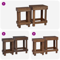 Produktbild för Växtställ 2 pcs Brun 70 x 11 x 27 cm Mahognyträ