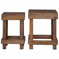 Produktbild för Växtställ 2 pcs Brun 70 x 11 x 27 cm Mahognyträ