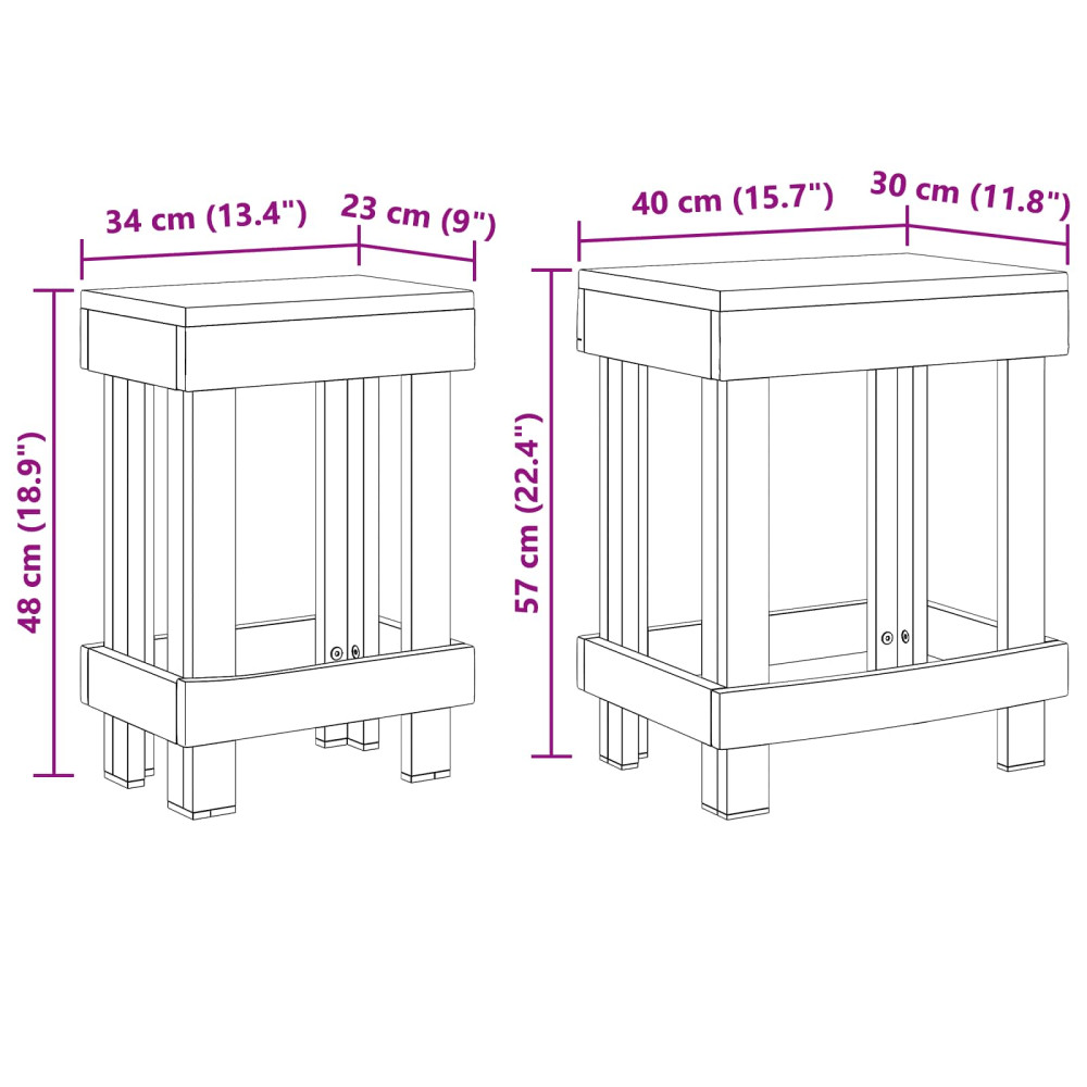 Produktbild för Växtställ 2 pcs Brun 70 x 11 x 27 cm Mahognyträ