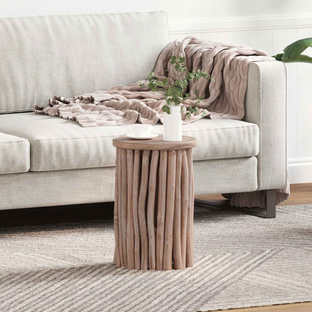 Produktbild för Pall Naturfärg 30 x 30 x 45 cm Massivt teakträ