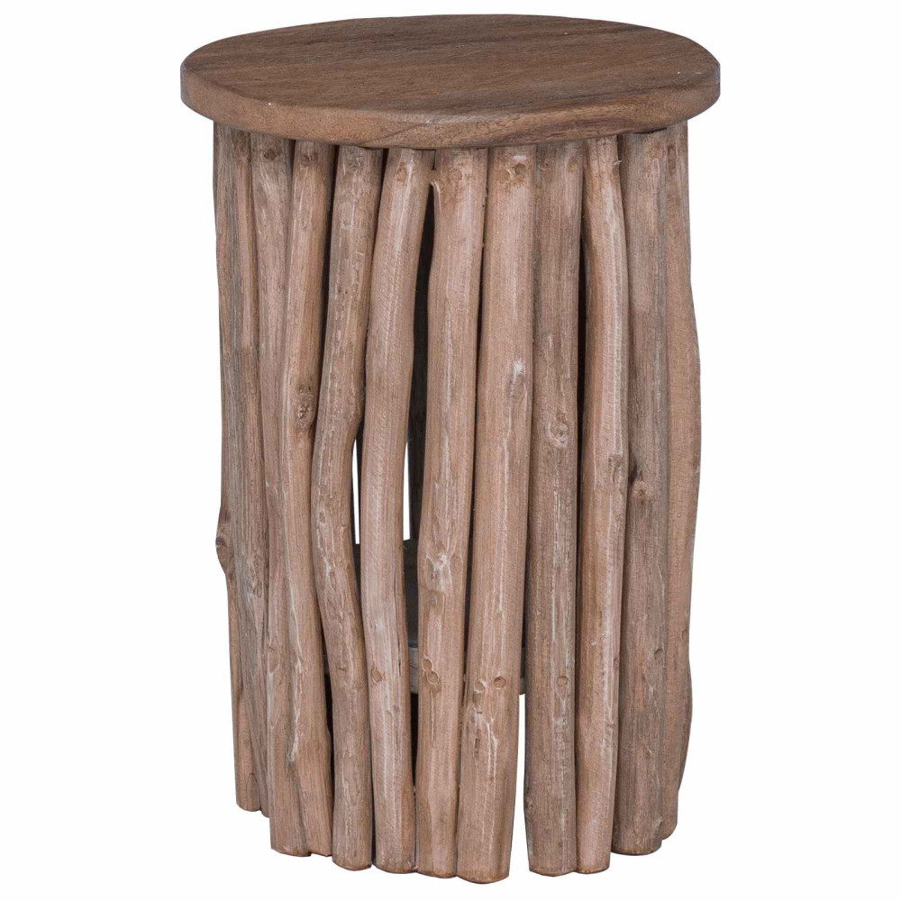 Produktbild för Pall Naturfärg 30 x 30 x 45 cm Massivt teakträ