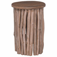 Produktbild för Pall Naturfärg 30 x 30 x 45 cm Massivt teakträ