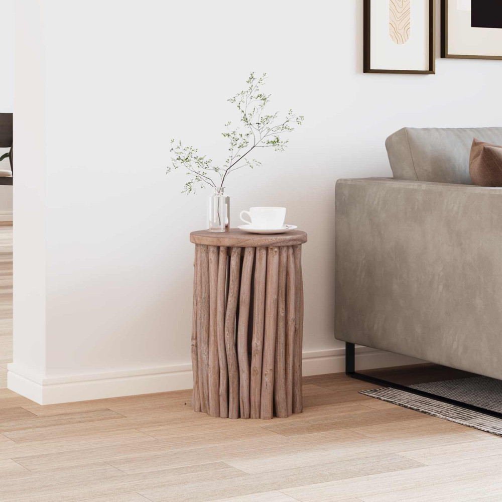 Produktbild för Pall Naturfärg 30 x 30 x 45 cm Massivt teakträ