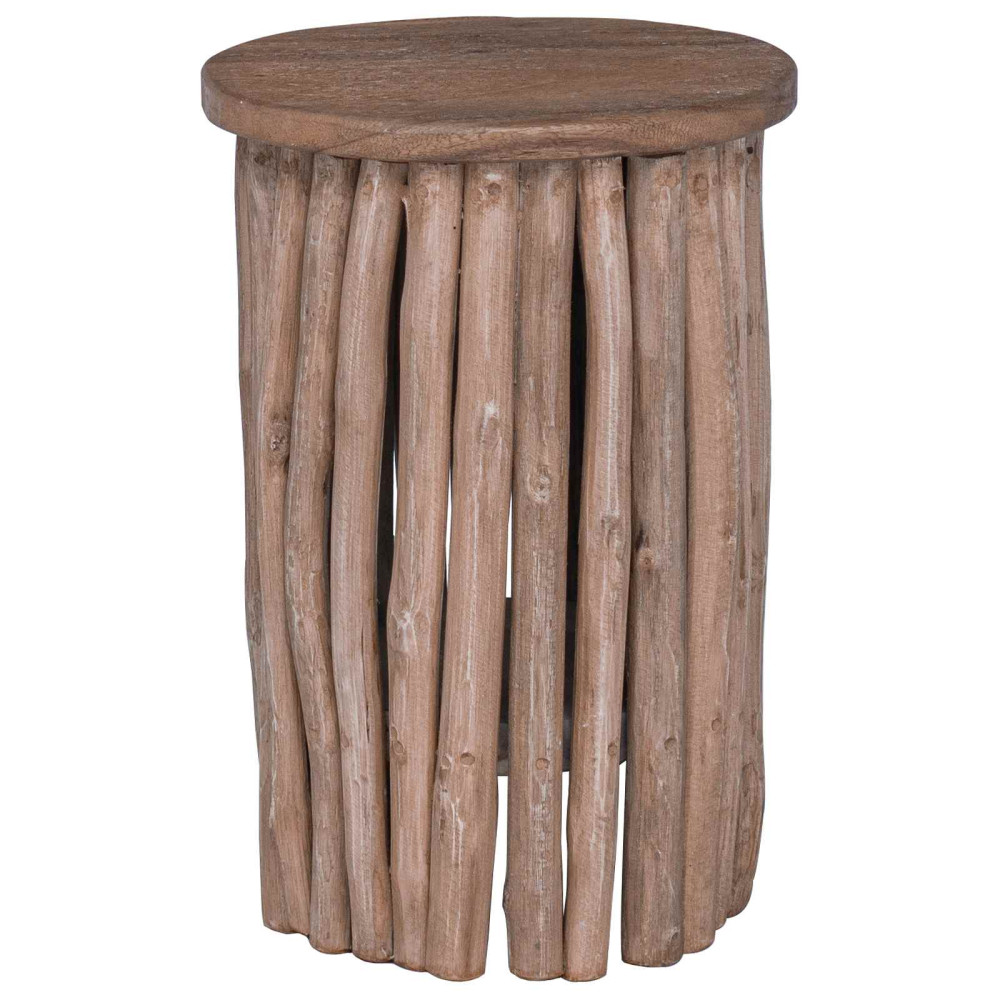 Produktbild för Pall Naturfärg 30 x 30 x 45 cm Massivt teakträ