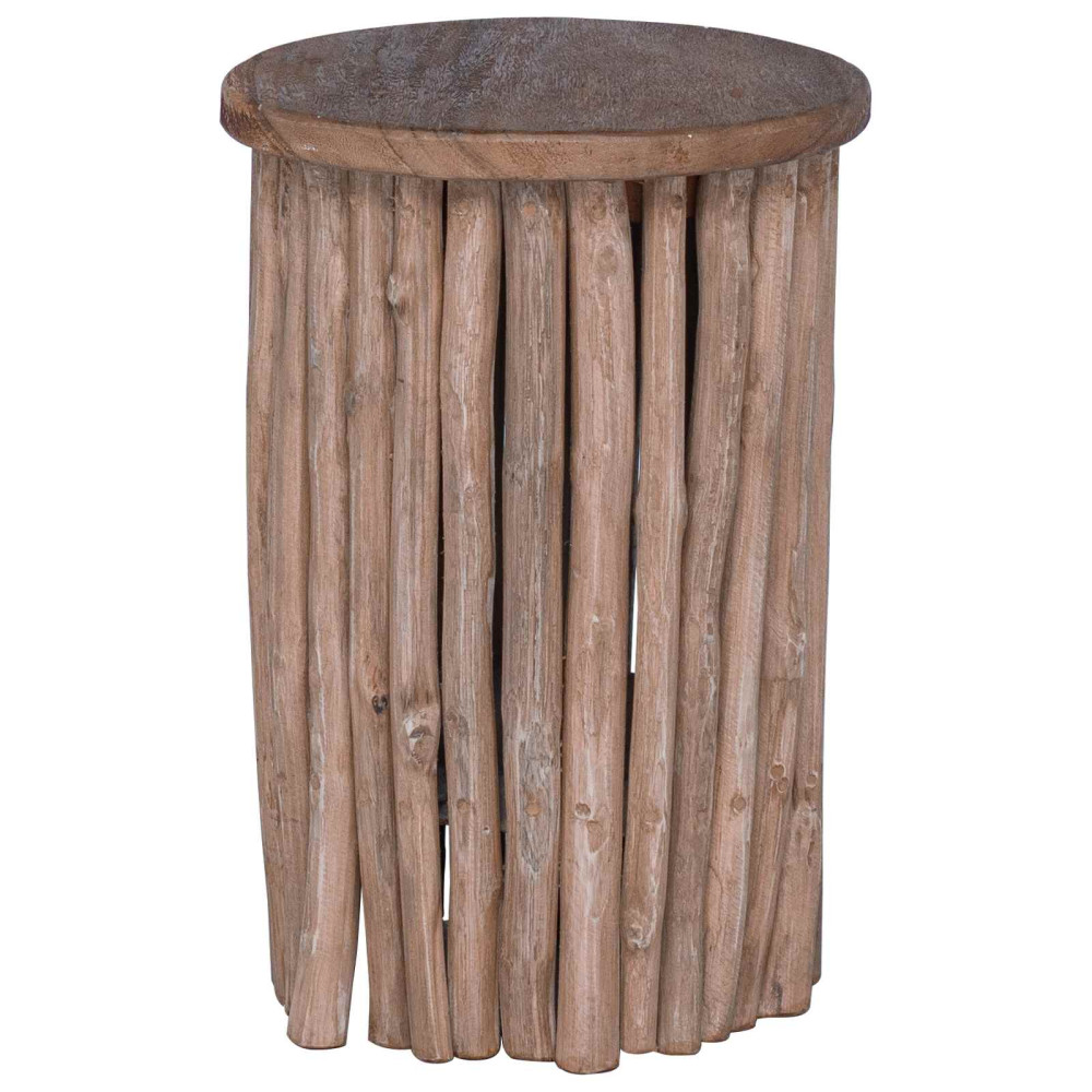 Produktbild för Pall Naturfärg 30 x 30 x 45 cm Massivt teakträ