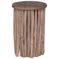 Produktbild för Pall Naturfärg 30 x 30 x 45 cm Massivt teakträ
