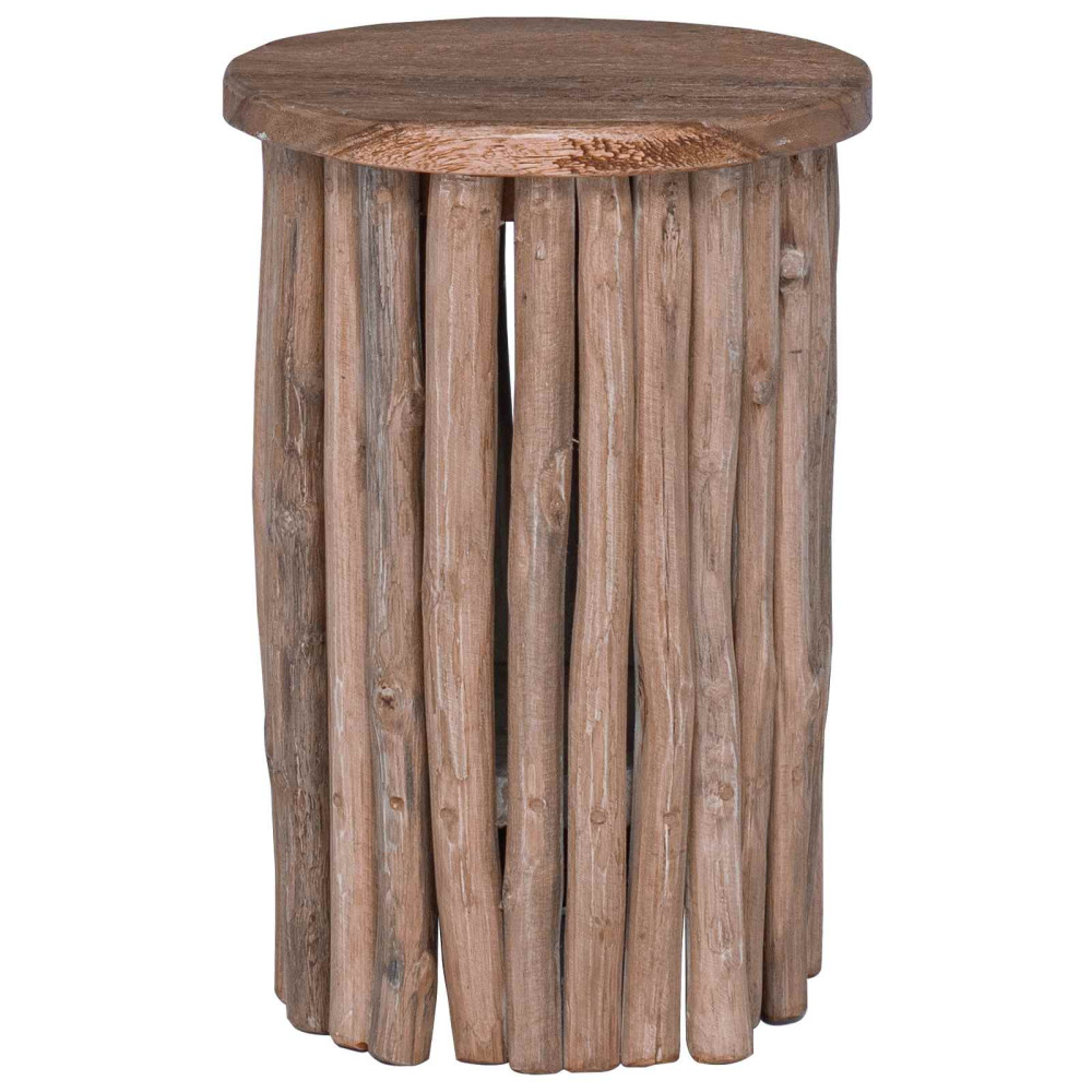 Produktbild för Pall Naturfärg 30 x 30 x 45 cm Massivt teakträ