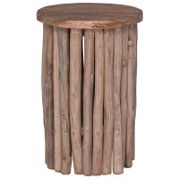 Produktbild för Pall Naturfärg 30 x 30 x 45 cm Massivt teakträ
