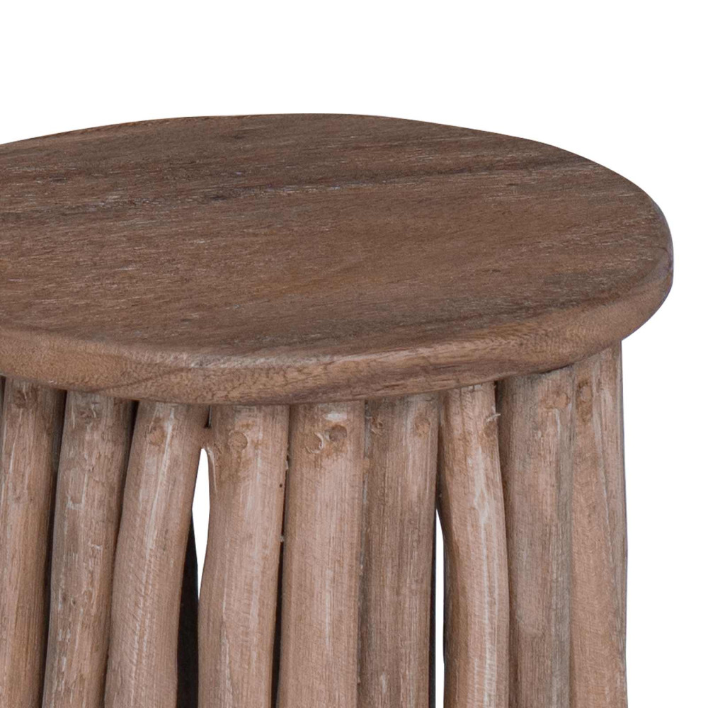 Produktbild för Pall Naturfärg 30 x 30 x 45 cm Massivt teakträ