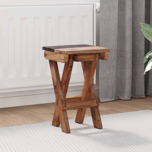 vidaXL Pall Naturfärg 30 x 30 x 48 cm Massivt återvunnet trä