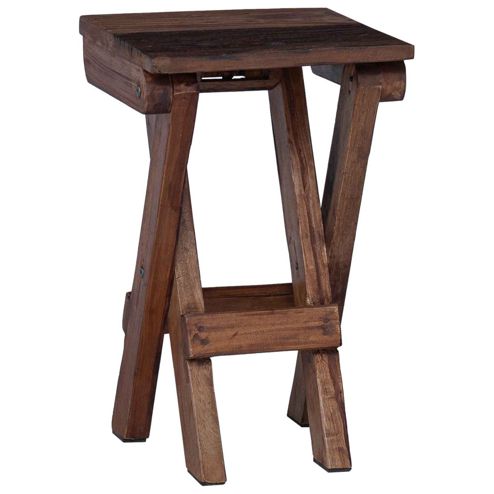 Produktbild för Pall Naturfärg 30 x 30 x 48 cm Massivt återvunnet trä