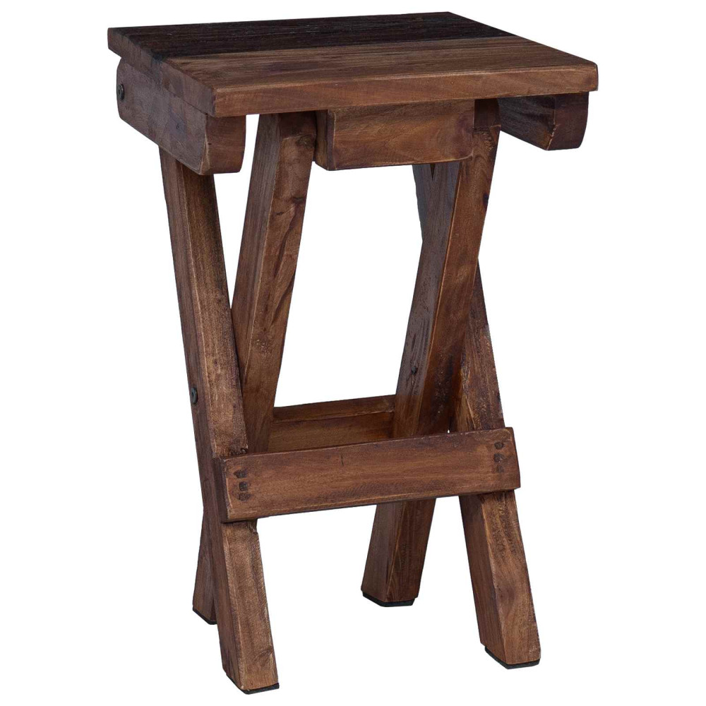 Produktbild för Pall Naturfärg 30 x 30 x 48 cm Massivt återvunnet trä