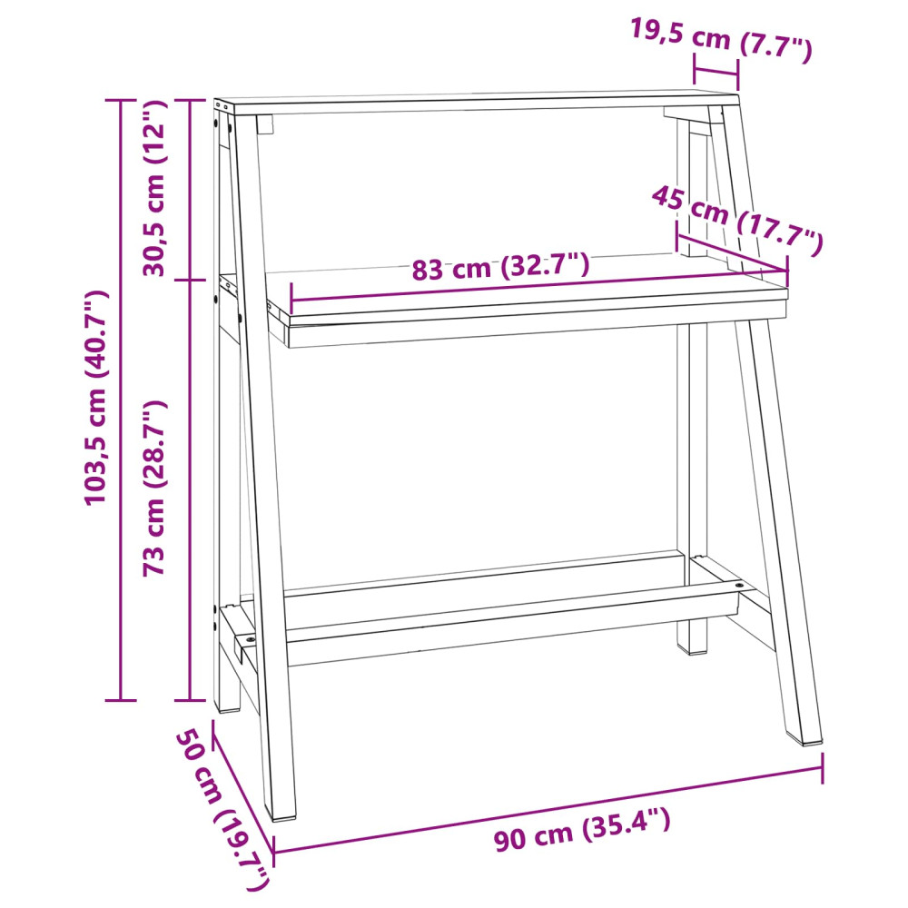 Produktbild för Skrivbord Brun 90 x 50 x 103 cm Solid återvunnen trä