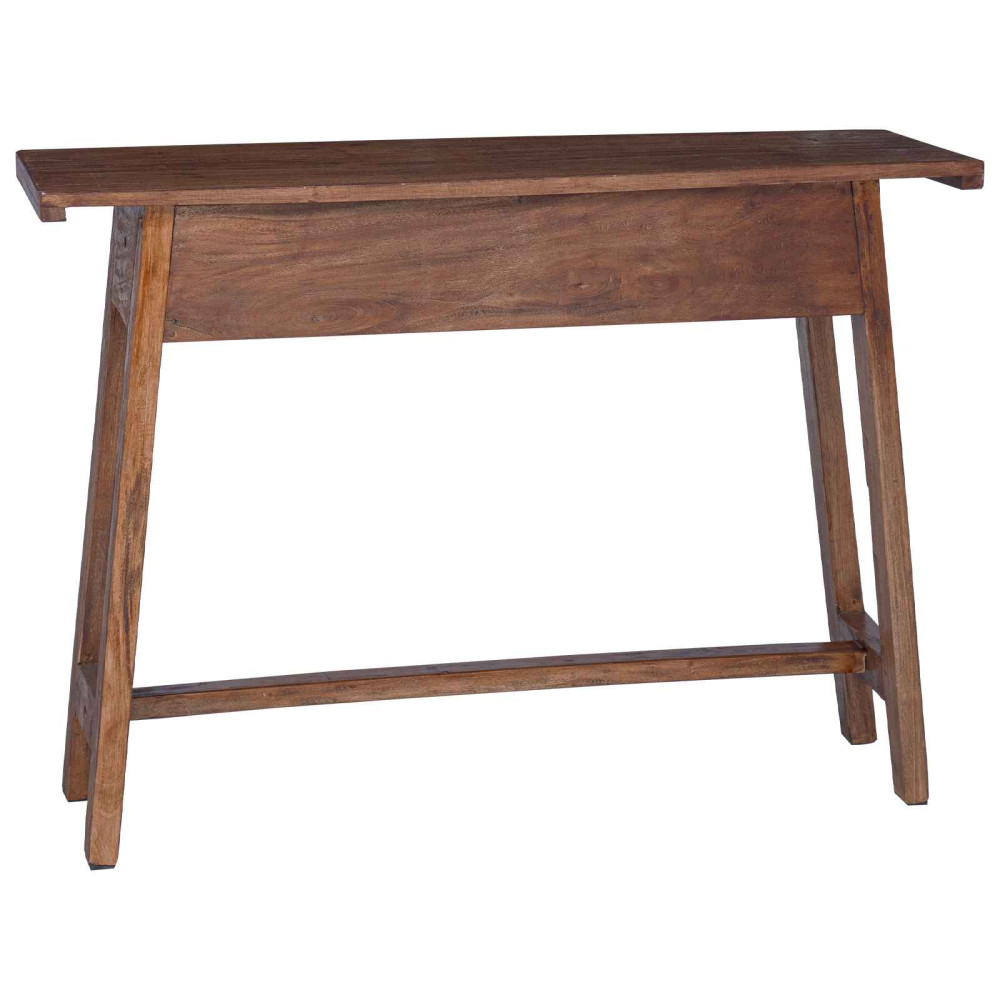 Produktbild för Skrivbord med låda Brun 110 x 30 x 79 cm Massivt mahognyträ