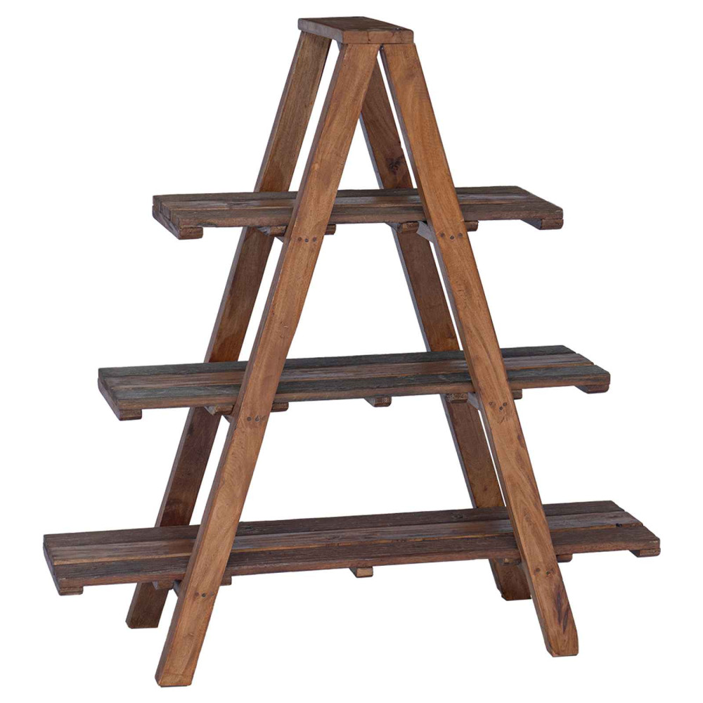 Produktbild för Vikbart ställ Brun 79,5 x 35 x 112 cm Solid återvunnen trä