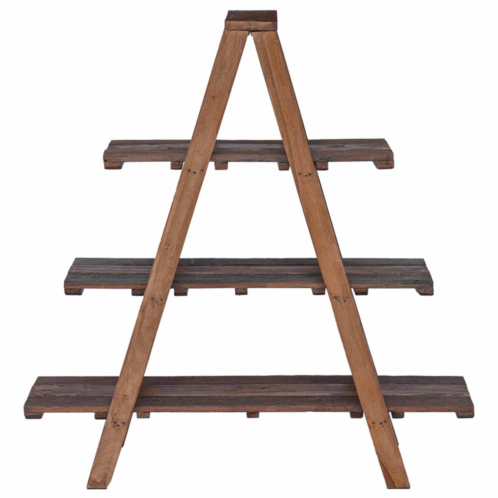 Produktbild för Vikbart ställ Brun 79,5 x 35 x 112 cm Solid återvunnen trä