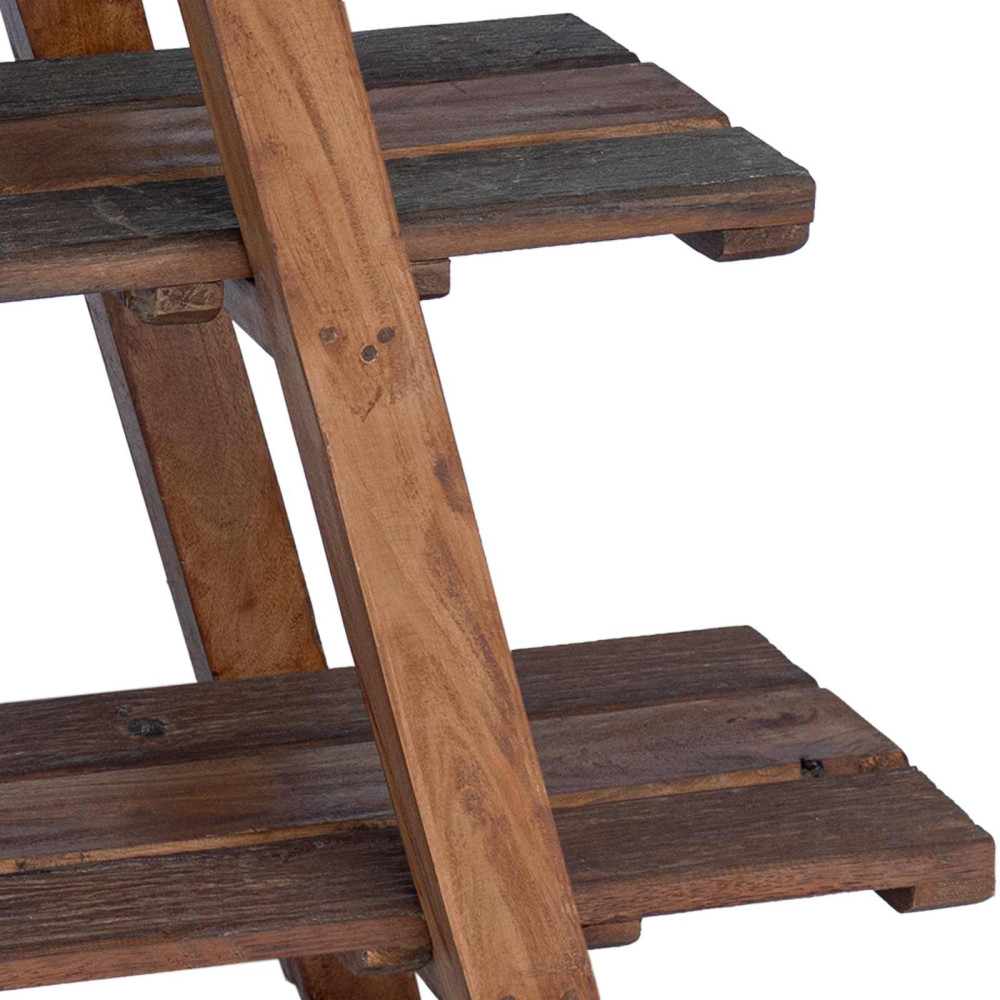 Produktbild för Vikbart ställ Brun 79,5 x 35 x 112 cm Solid återvunnen trä