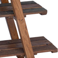Produktbild för Vikbart ställ Brun 79,5 x 35 x 112 cm Solid återvunnen trä