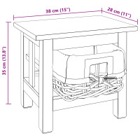 Produktbild för Sidobord Brun 38 x 28 x 35 cm Massivt mahognyträ