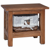 Produktbild för Sidobord Brun 38 x 28 x 35 cm Massivt mahognyträ