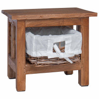 Produktbild för Sidobord Brun 38 x 28 x 35 cm Massivt mahognyträ