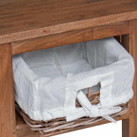 Produktbild för Sidobord Brun 38 x 28 x 35 cm Massivt mahognyträ