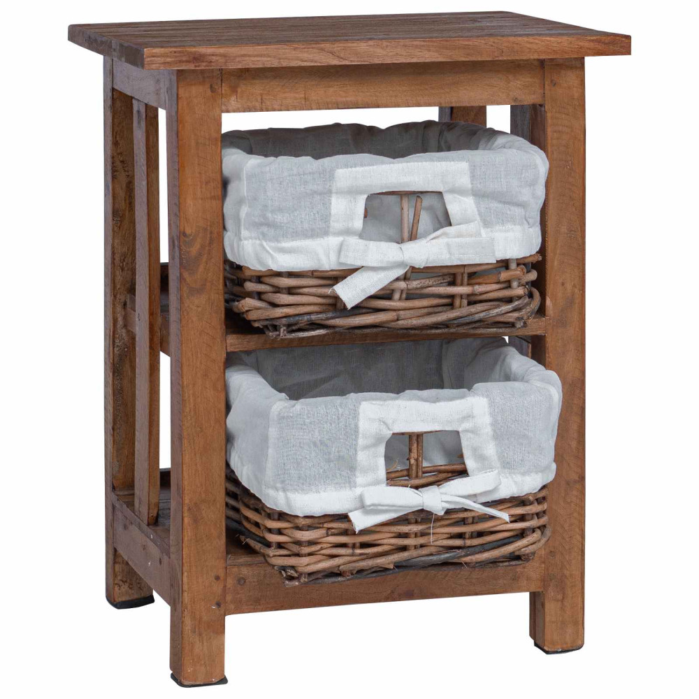 Produktbild för Sidobord Brun 38 x 28 x 50 cm Massivt mahognyträ