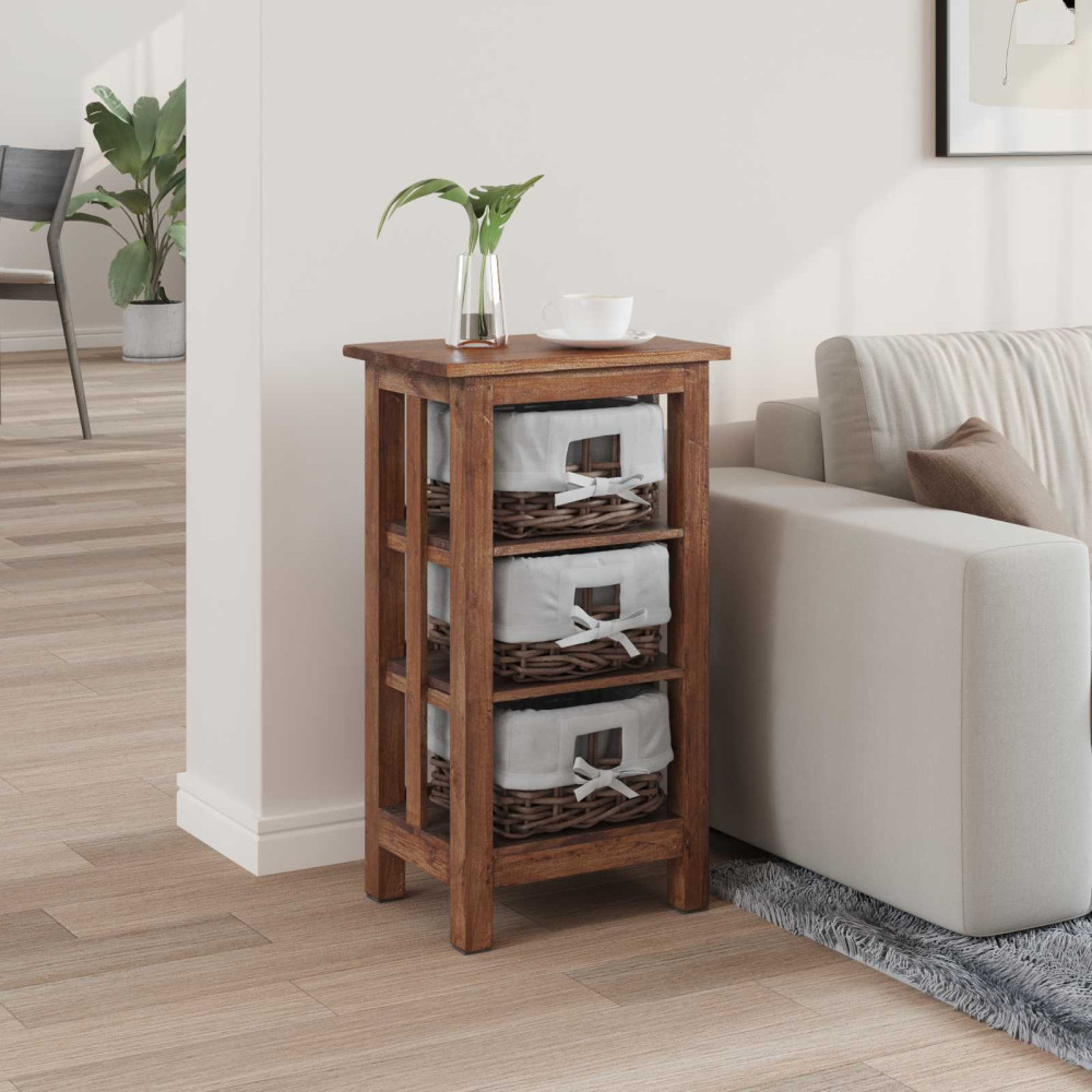 Produktbild för Sidobord Brun 38 x 28 x 72 cm Massivt mahognyträ