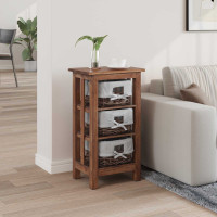 Produktbild för Sidobord Brun 38 x 28 x 72 cm Massivt mahognyträ
