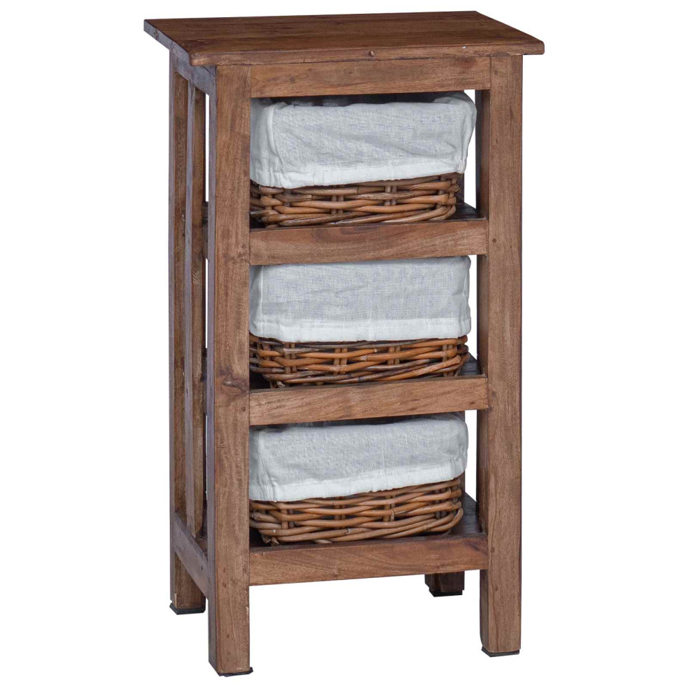 Produktbild för Sidobord Brun 38 x 28 x 72 cm Massivt mahognyträ