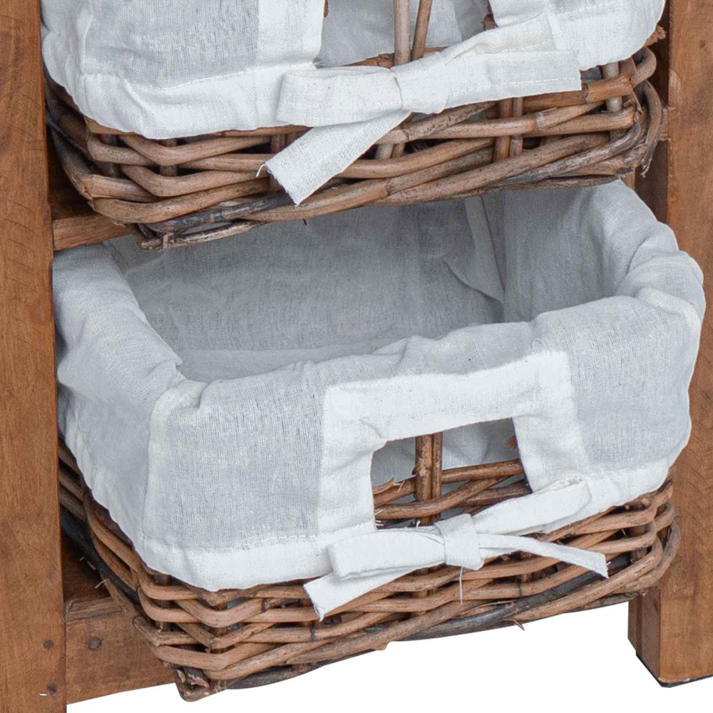 Produktbild för Sidobord Brun 38 x 28 x 72 cm Massivt mahognyträ