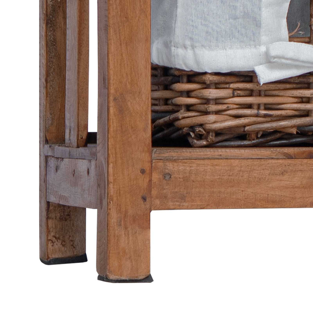 Produktbild för Sidobord Brun 38 x 28 x 72 cm Massivt mahognyträ
