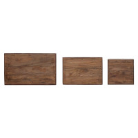 Produktbild för Nestingbord 3 pcs Brun Massivt mahognyträ
