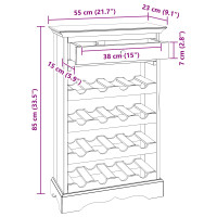 Produktbild för Vinställ 55 x 23 x 85 cm Massivt mahognyträ