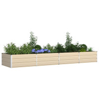 Produktbild för Planteringskärl Elfenben 385 x 100 x 45 cm Galvaniserat Stål