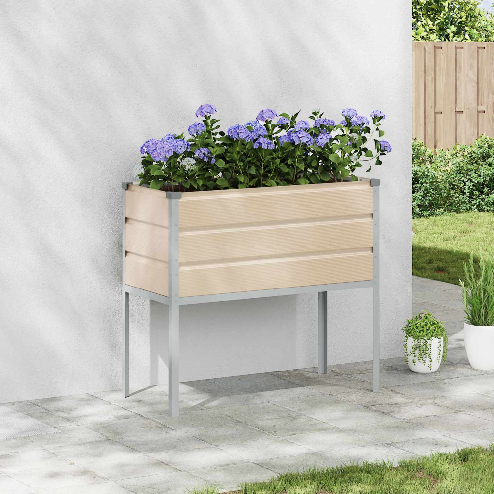 Produktbild för Planteringskärl Elfenben 100 x 45 x 90 cm Galvaniserat Stål